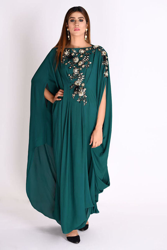 Georgette Cowl Kaftan - Signature Kaftans by Rozina Munib