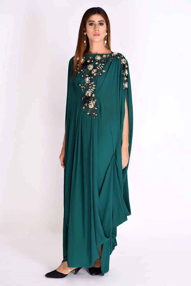 Georgette Cowl Kaftan - Signature Kaftans by Rozina Munib