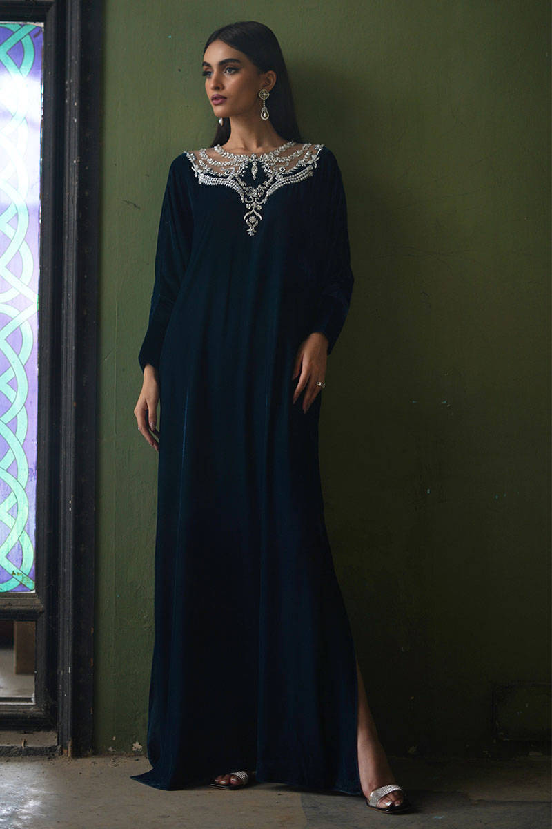 Diamontee Velvet Kaftan - Wedding Festive & Festive Velvets '25 by Farida Hasan