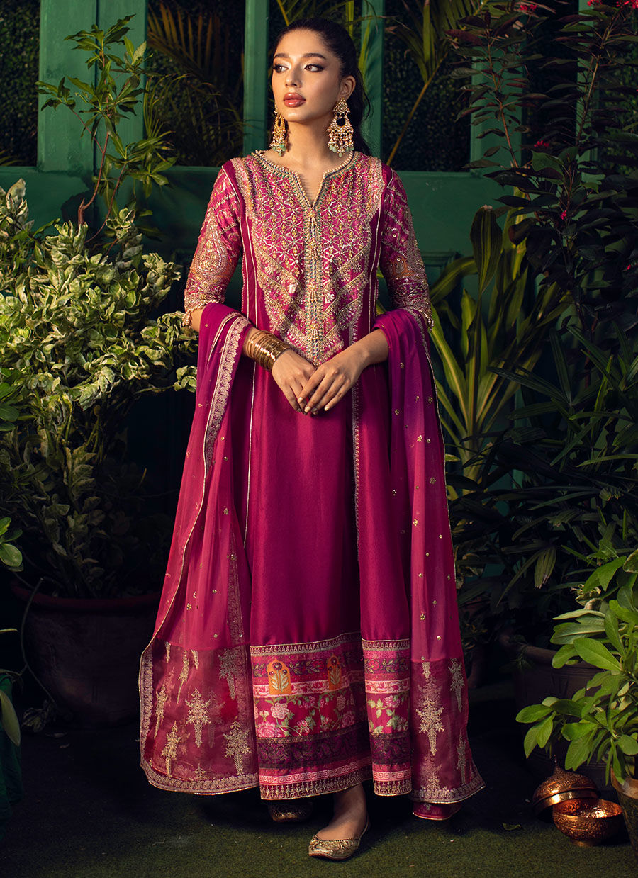 MARJAAN PURPLE KALIDAAR WITH SLITS - Farah Talib Aziz