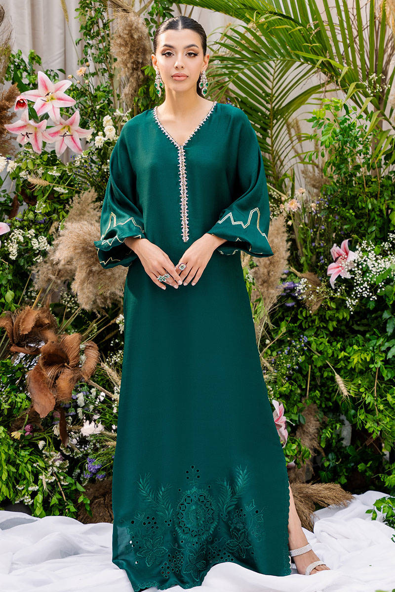 Emerald Kaftan - Blooming Garden Eid Edit 2 by ZAINAB SALMAN