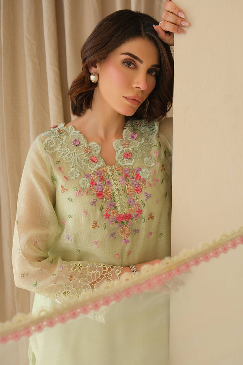 Mint June with Dupatta and Shalwar - June Bloom by Farida Hasan