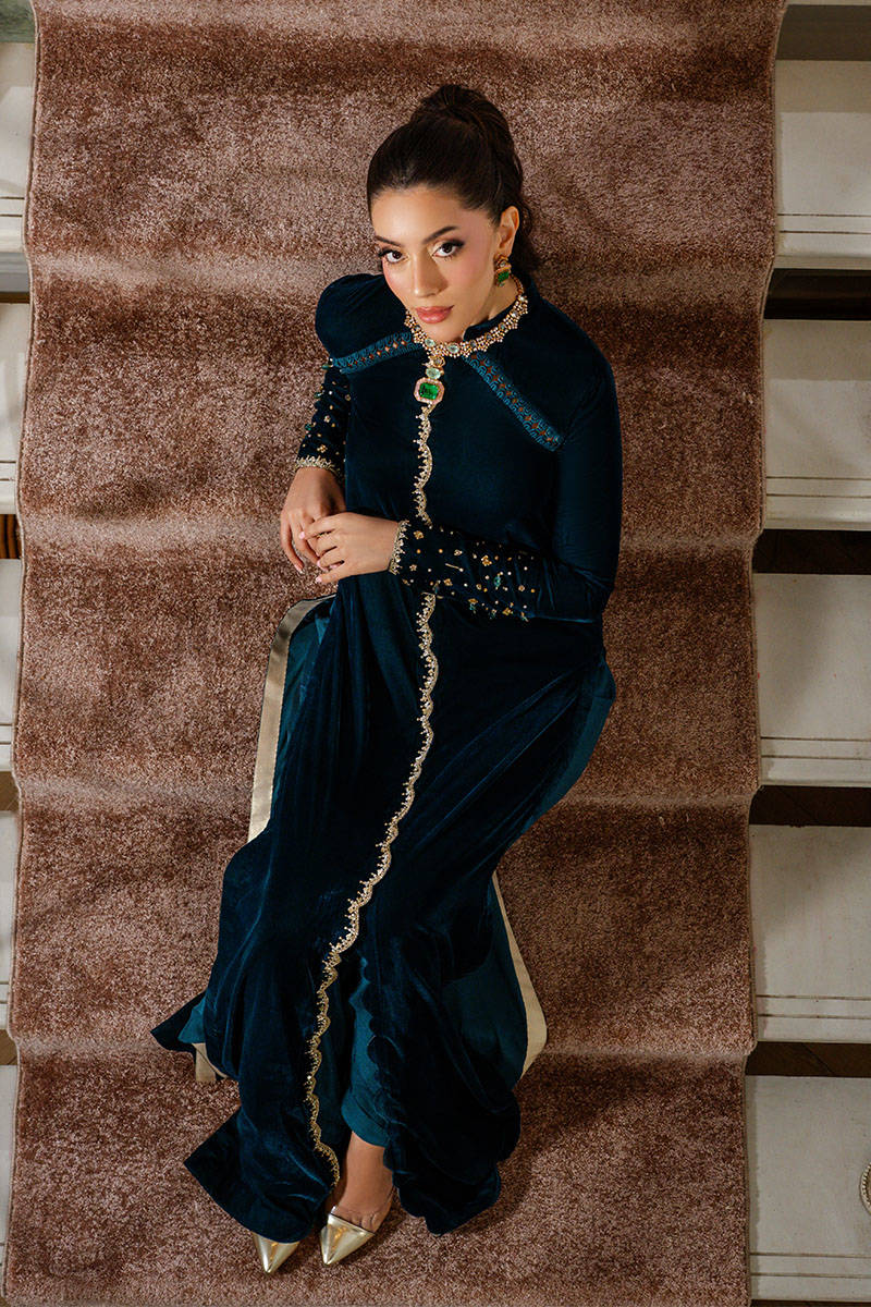 Rich Green - Velvets Soiree by ZAINAB SALMAN