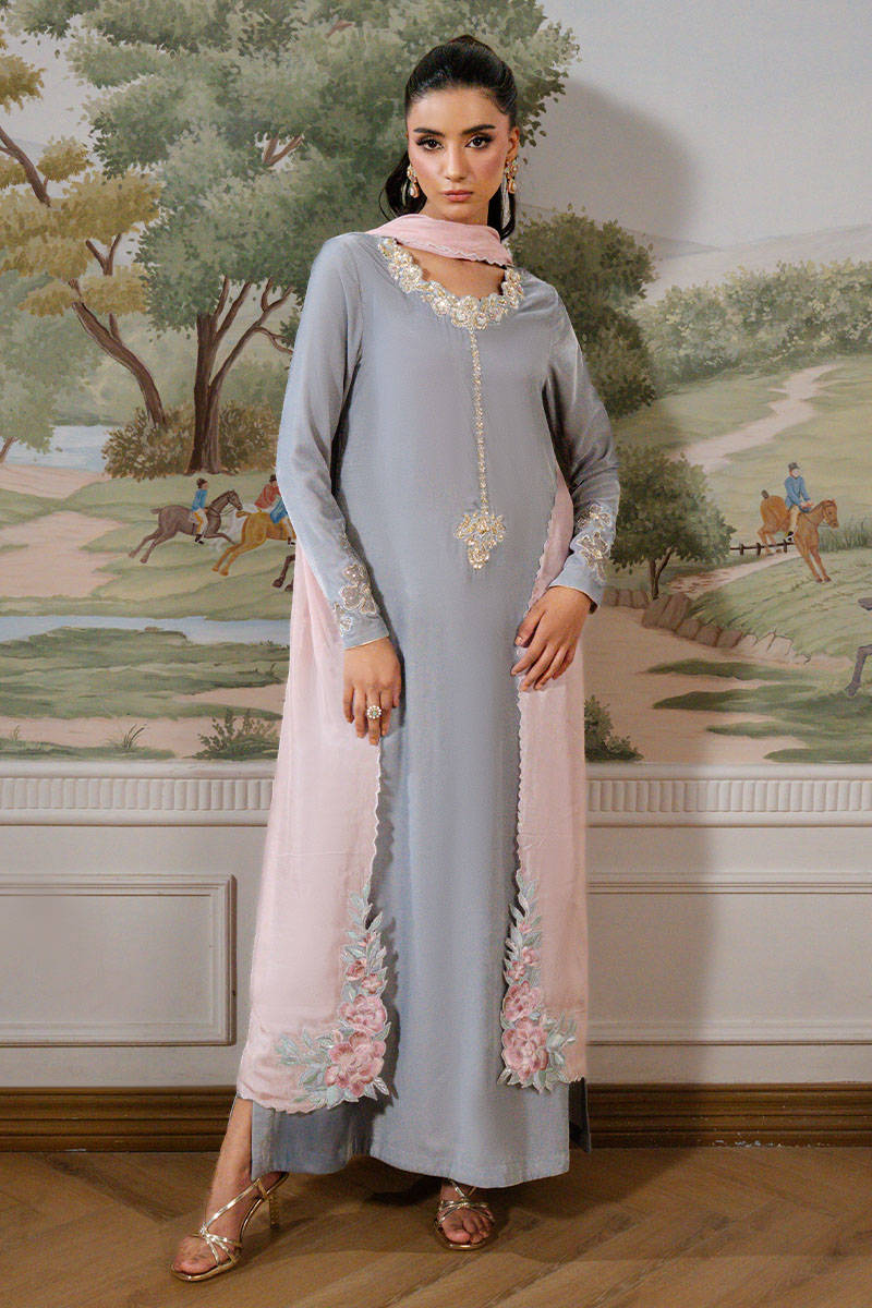 Forest Grey - Velvets Soiree by ZAINAB SALMAN