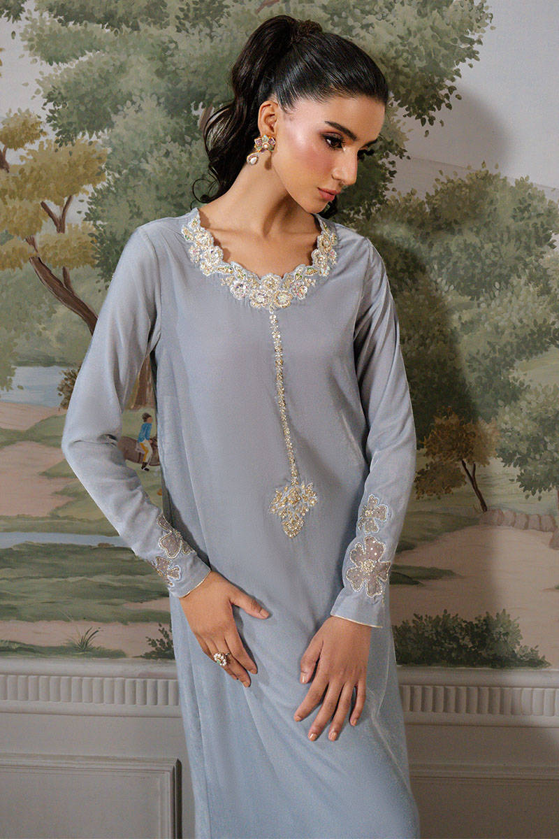 Forest Grey - Velvets Soiree by ZAINAB SALMAN