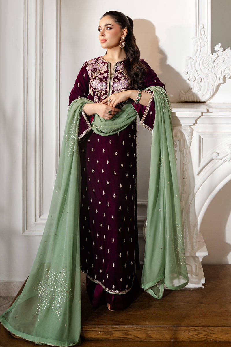 Plum Sapphire - Velvets Soiree by ZAINAB SALMAN