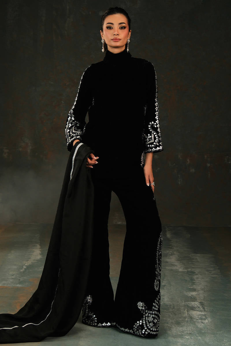 Moonlit Shirt And Pants - Velvet Eclipse by Farida Hasan