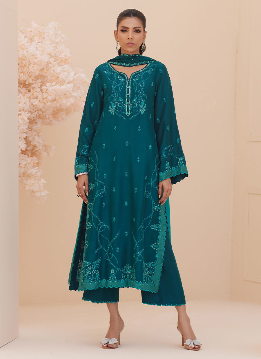 Evel Emerald Shirt and Dupatta - Zaza'25 by Farah Talib Aziz