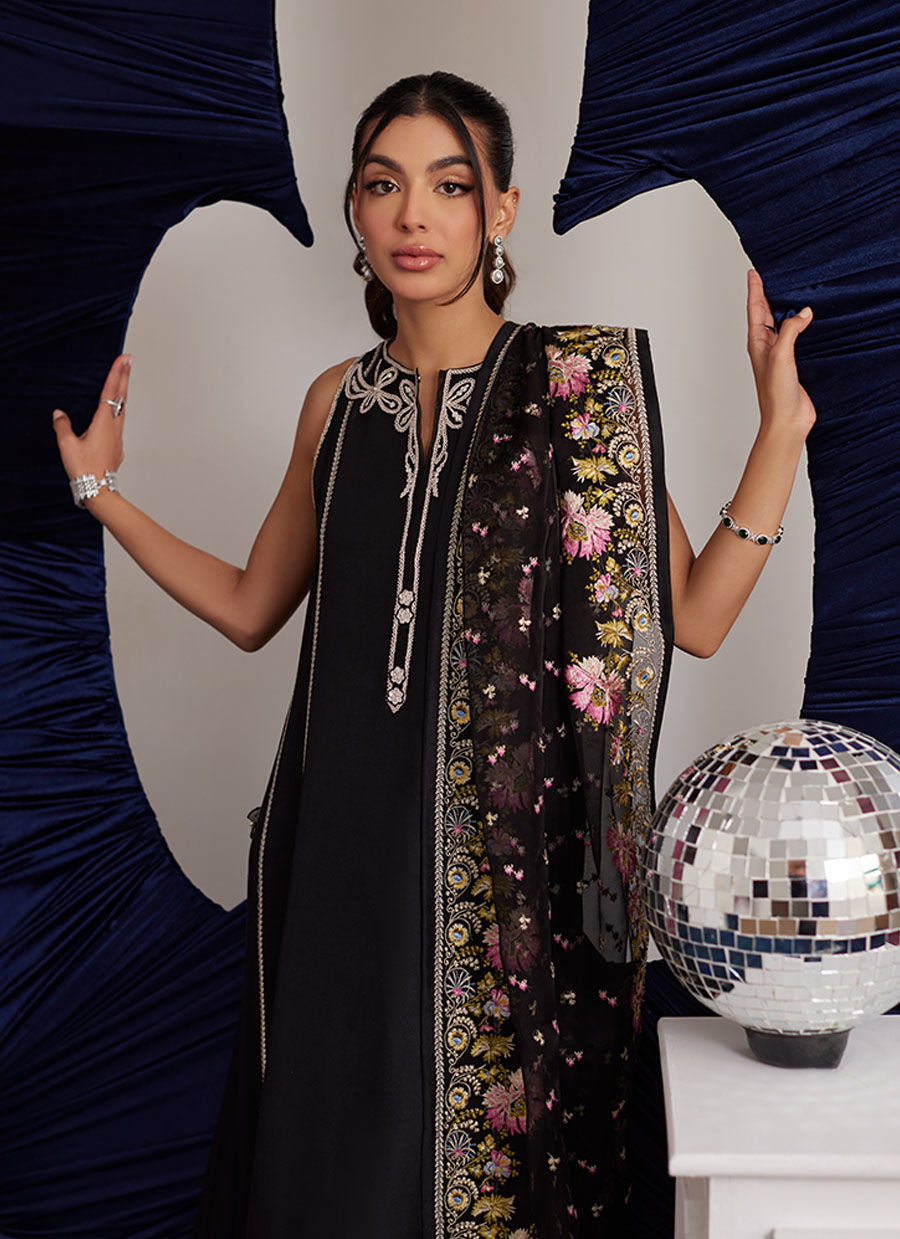 Alvina Onyx Shirt And Dupatta - Luna Eid Edit by Farah Talib Aziz