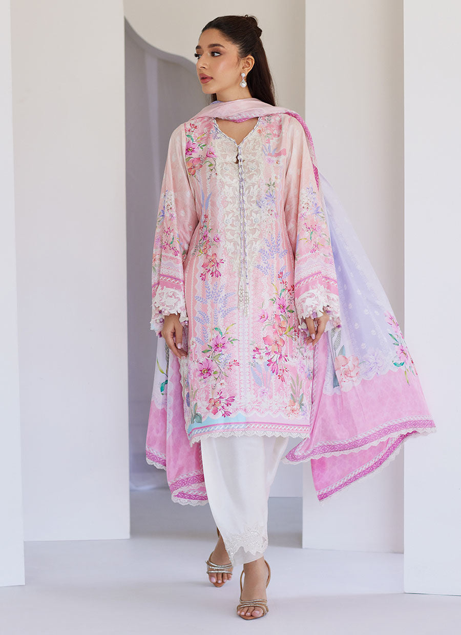 Oddie Pink Shirt And Dupatta - Tara Eid Luxe 25 by Farah Talib Aziz