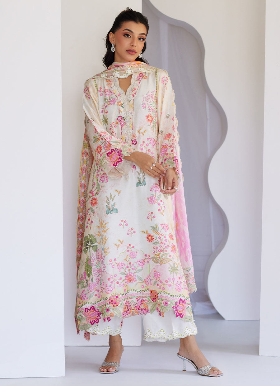 Faye Ivory Shirt And Dupatta - Tara Eid Luxe 25 by Farah Talib Aziz
