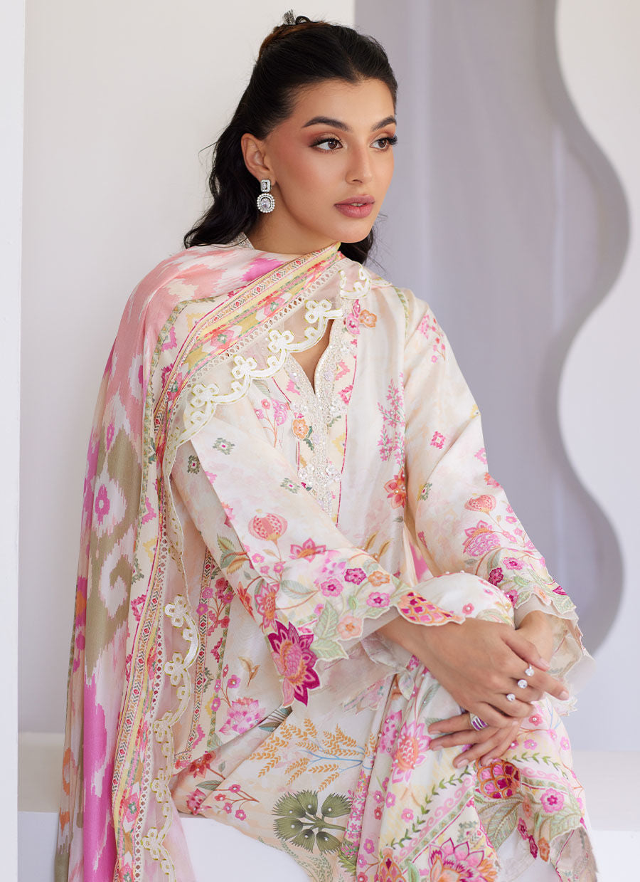 Faye Ivory Shirt And Dupatta - Tara Eid Luxe 25 by Farah Talib Aziz