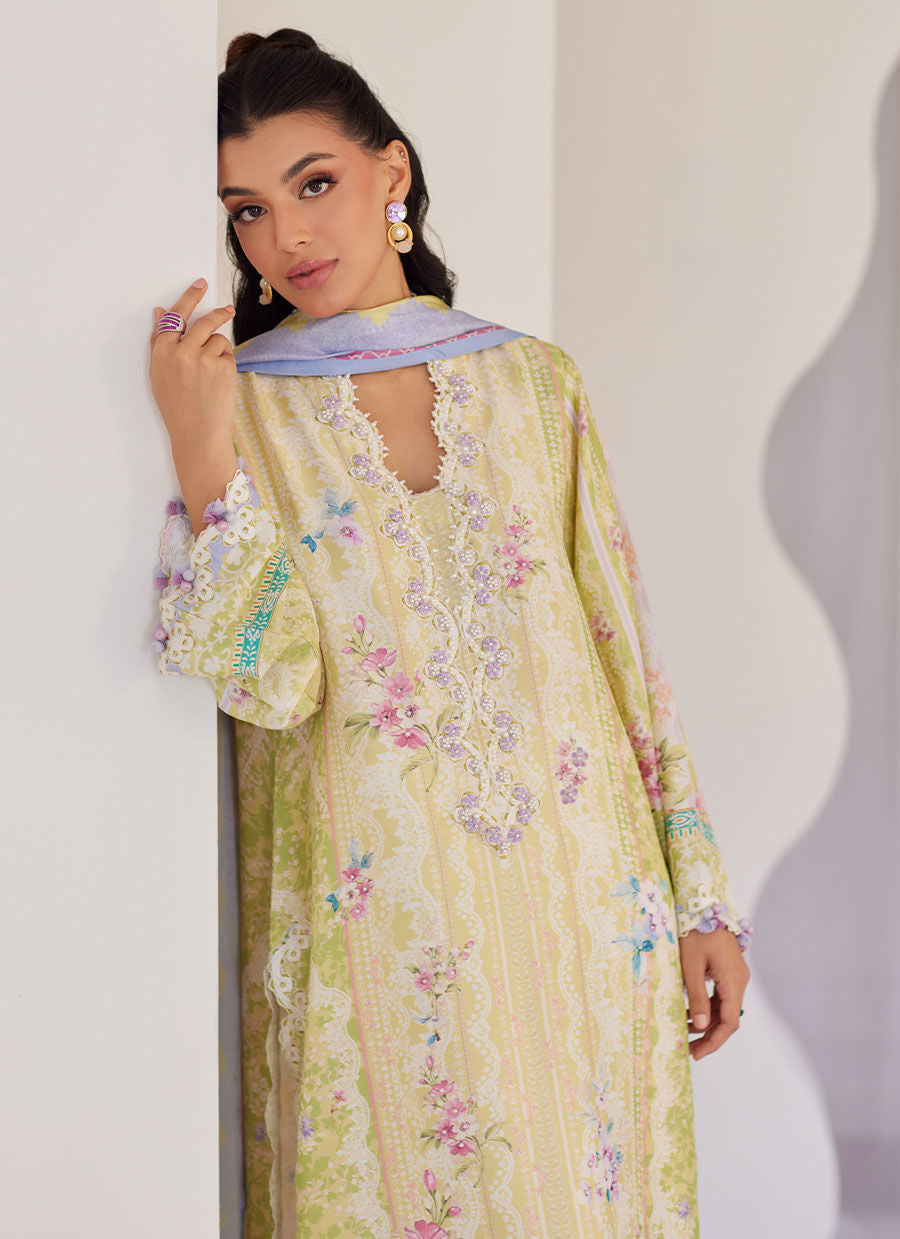 Elowyn Kiwi Shirt And Dupatta - Tara Eid Luxe 25 by Farah Talib Aziz