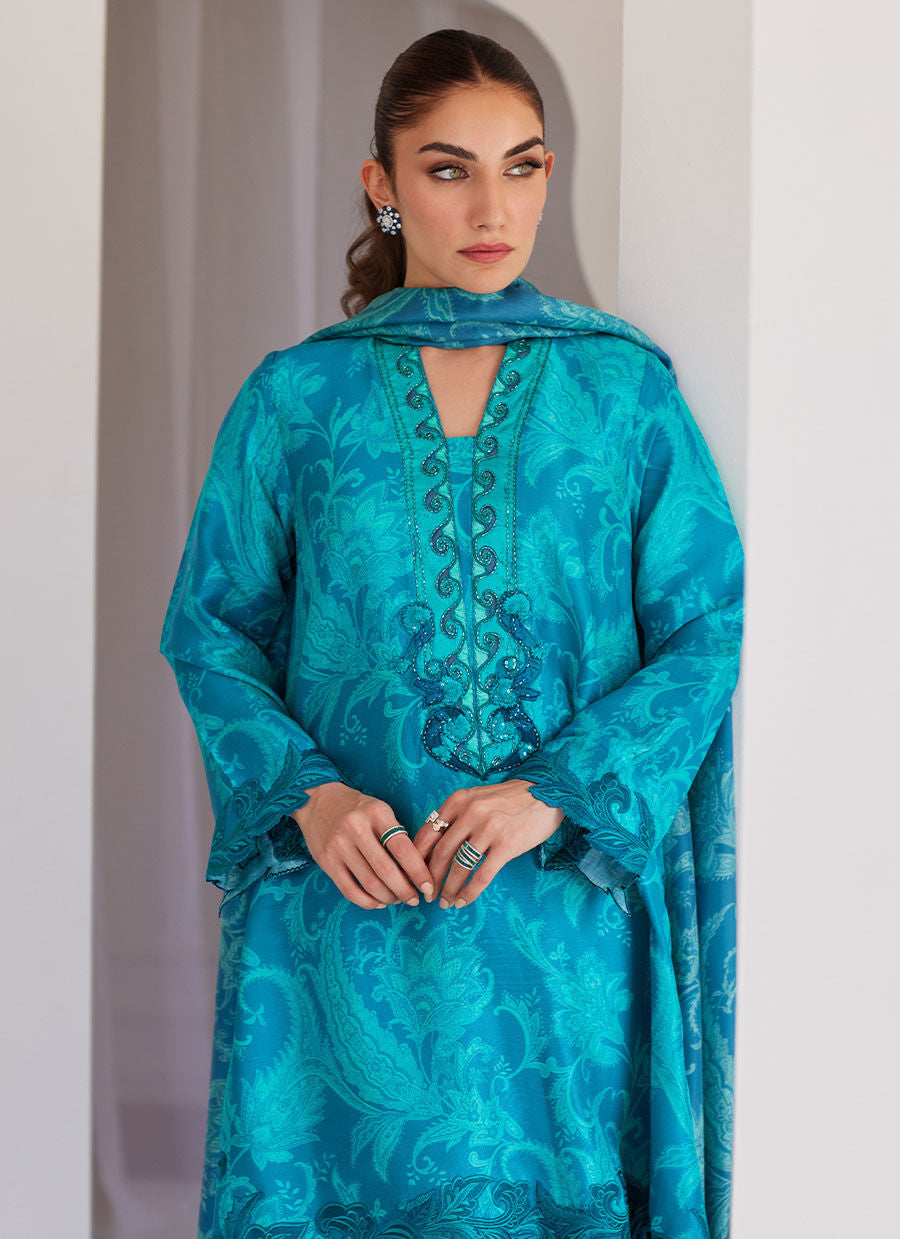 Luna Green Shirt And Dupatta - Tara Eid Luxe 25 by Farah Talib Aziz