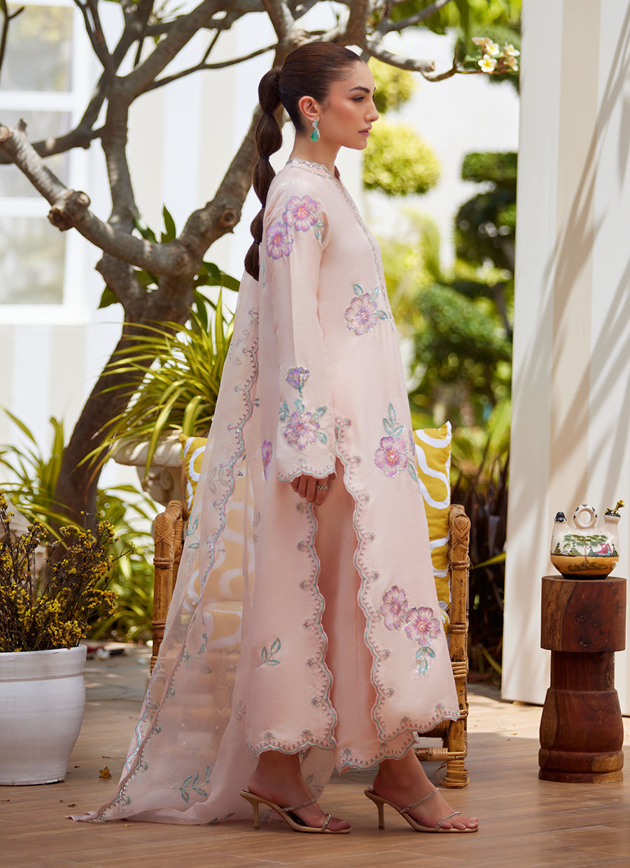 Vera Pink Shirt and Dupatta - Tara Eid Luxe II by Farah Talib Aziz