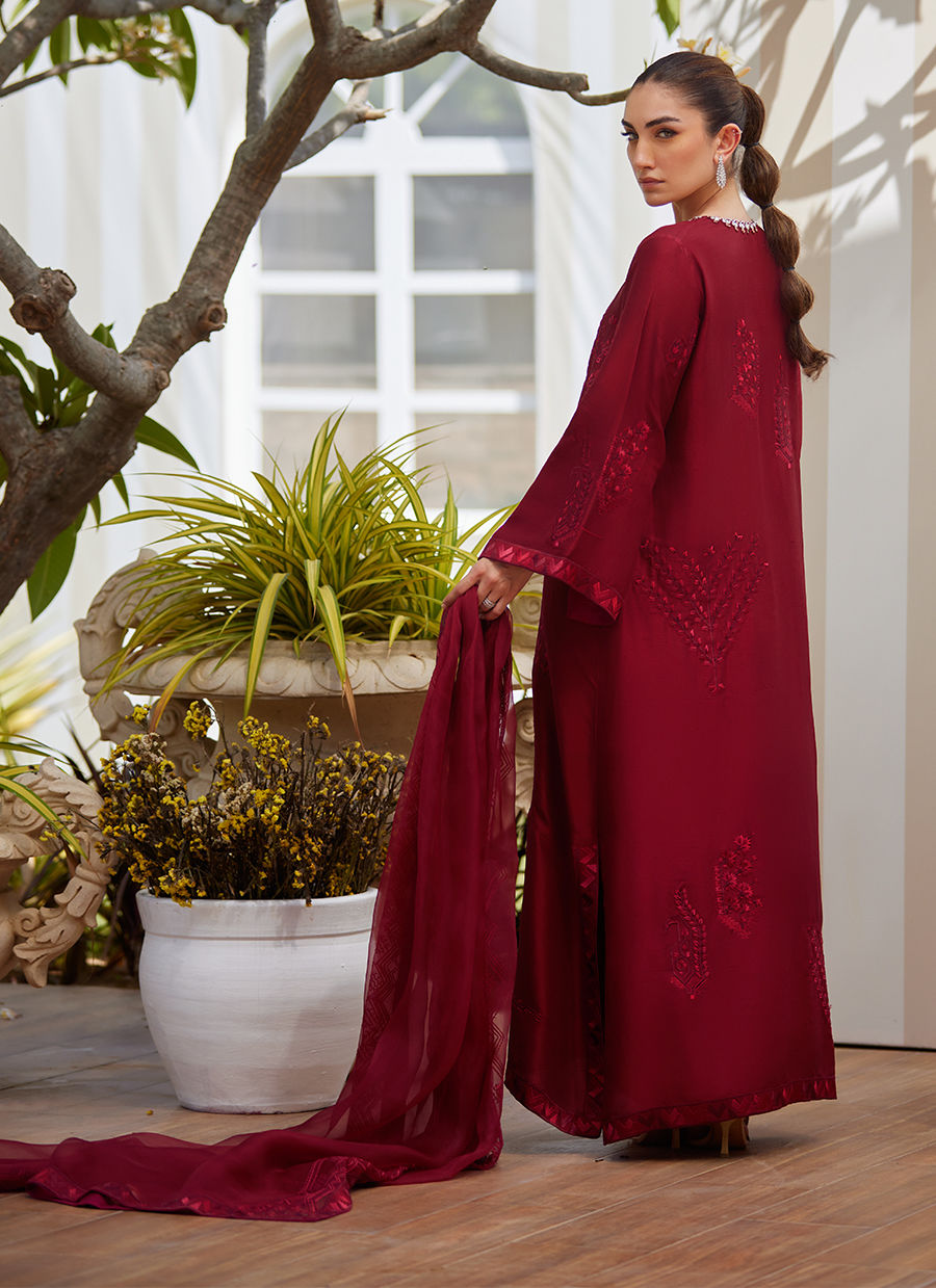 Soraya Scarlett Shirt and Dupatta - Tara Eid Luxe II by Farah Talib Aziz