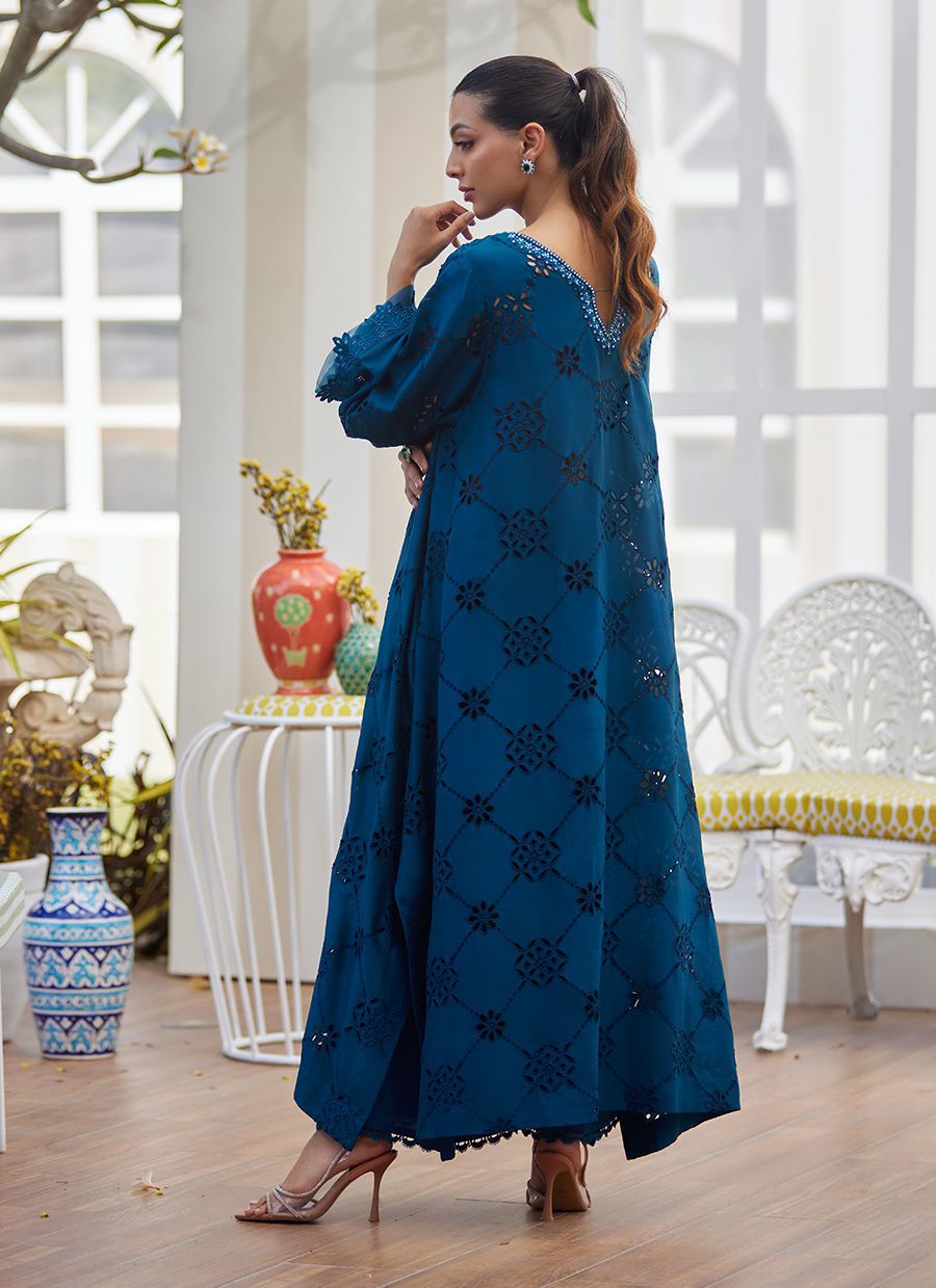 Cela Teal Shirt and Dupatta - Tara Eid Luxe II by Farah Talib Aziz