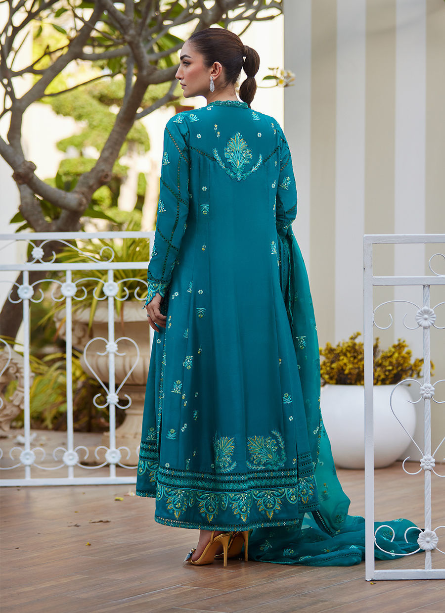 Leni Emerald Kalidaar and Dupatta - Tara Eid Luxe II by Farah Talib Aziz