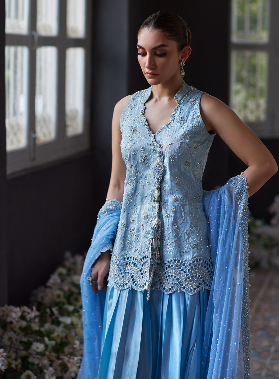 Irsah Sky Blue Ensemble - Eira Ethereal Couture by Farah Talib Aziz