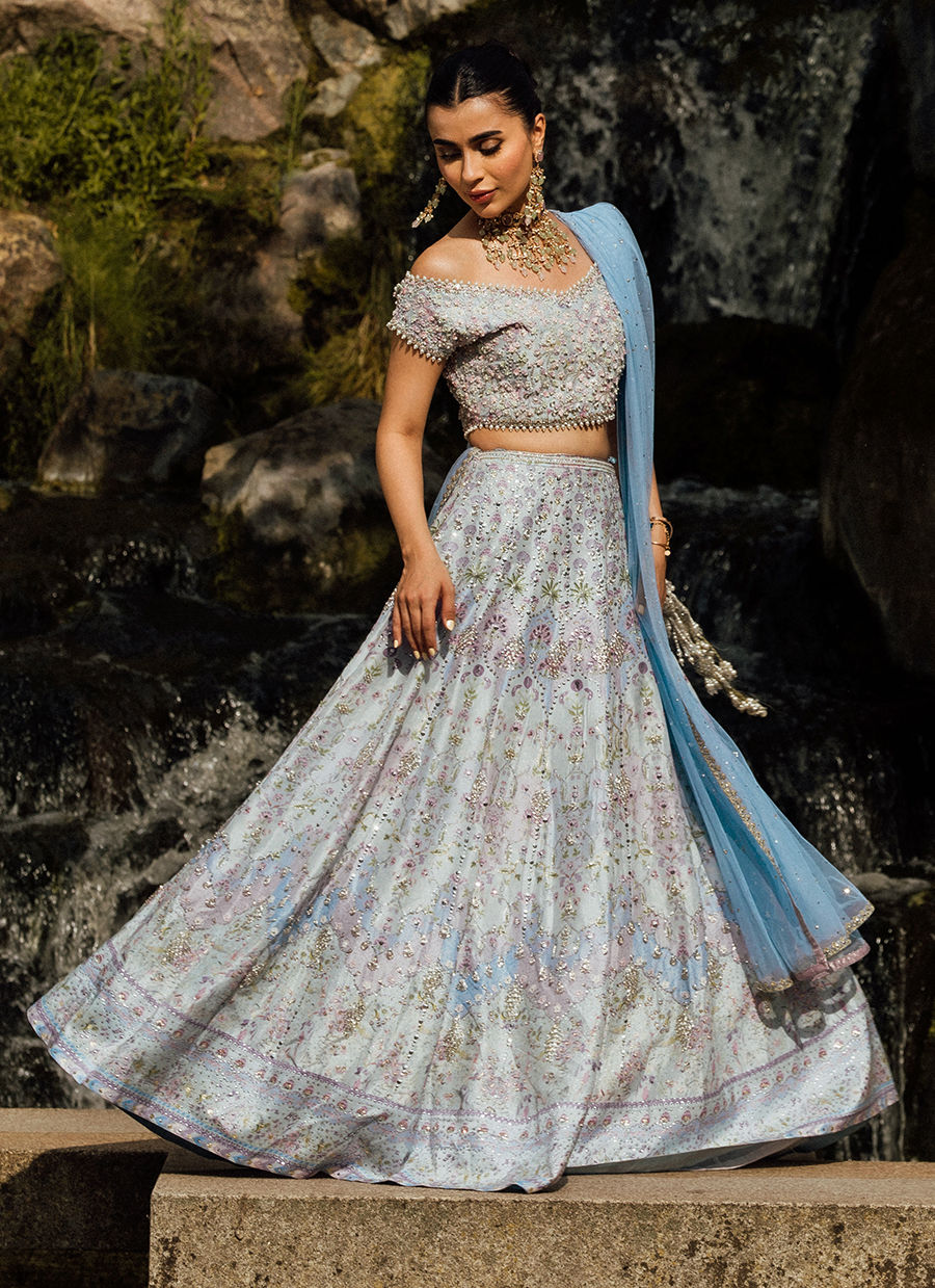 Ivelle Printed Lehenga Choli - MALA 25 by Farah Talib Aziz