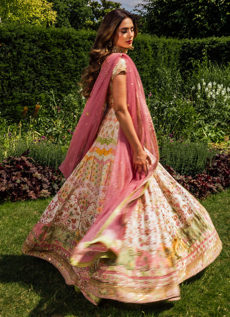 Izel Printed Lehenga Choli - MALA 25 by Farah Talib Aziz