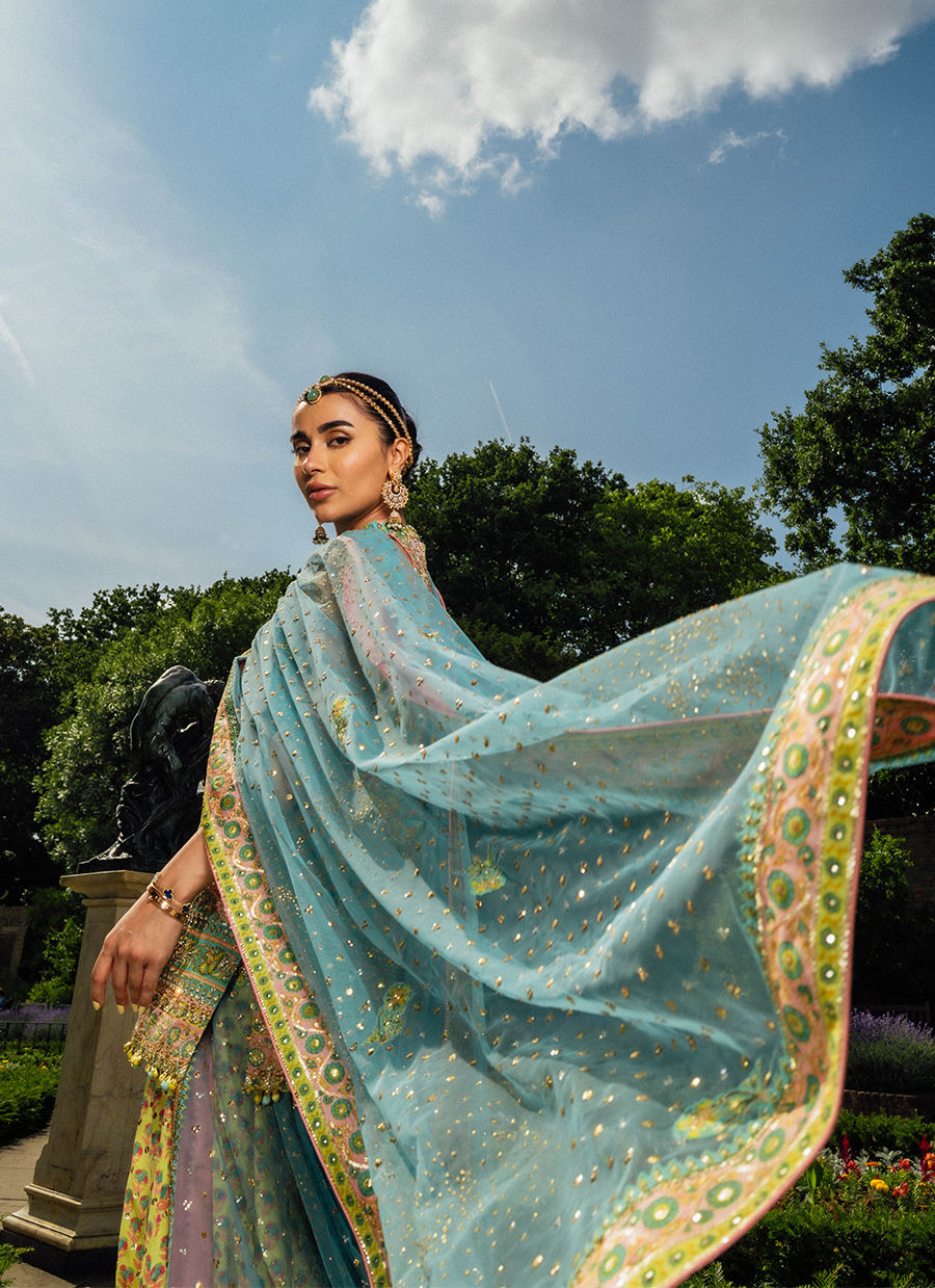 Ryenna Blockprinted Short Shirt and Dhaka - MALA 25 by Farah Talib Aziz