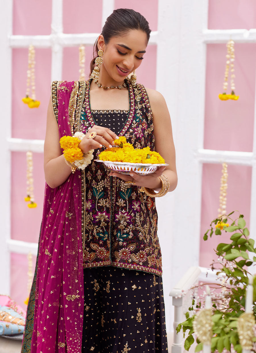 Nayra Block Printed Shirt and Dhaka - Amaltas 25 by Farah Talib Aziz