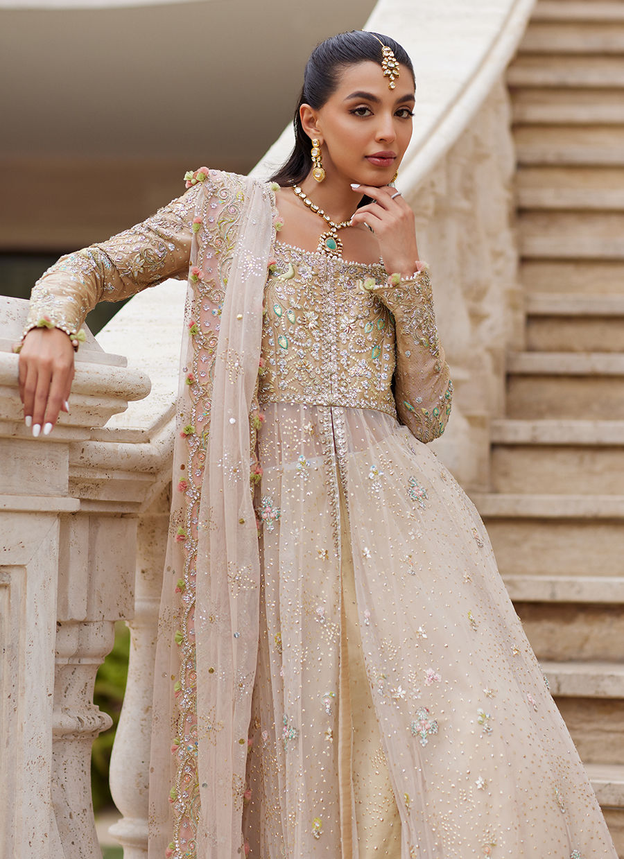 Sitara Champagne Kalidaar - Miray Heritage Bridals 25 by Farah Talib Aziz