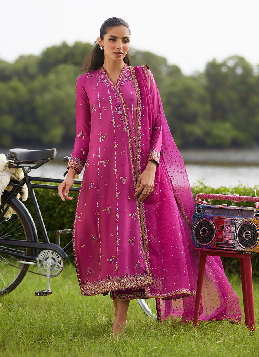 Mirage Magenta Shirt And Dupatta - Mayna Festive Luxe Pret by Farah Talib Aziz