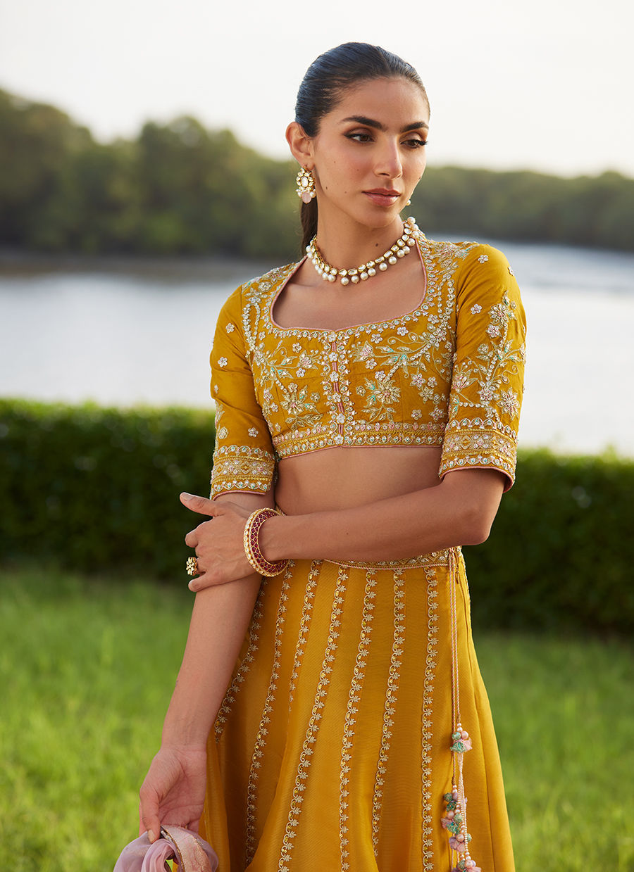 Zard Lengha Choli - Mayna Festive Luxe Pret by Farah Talib Aziz