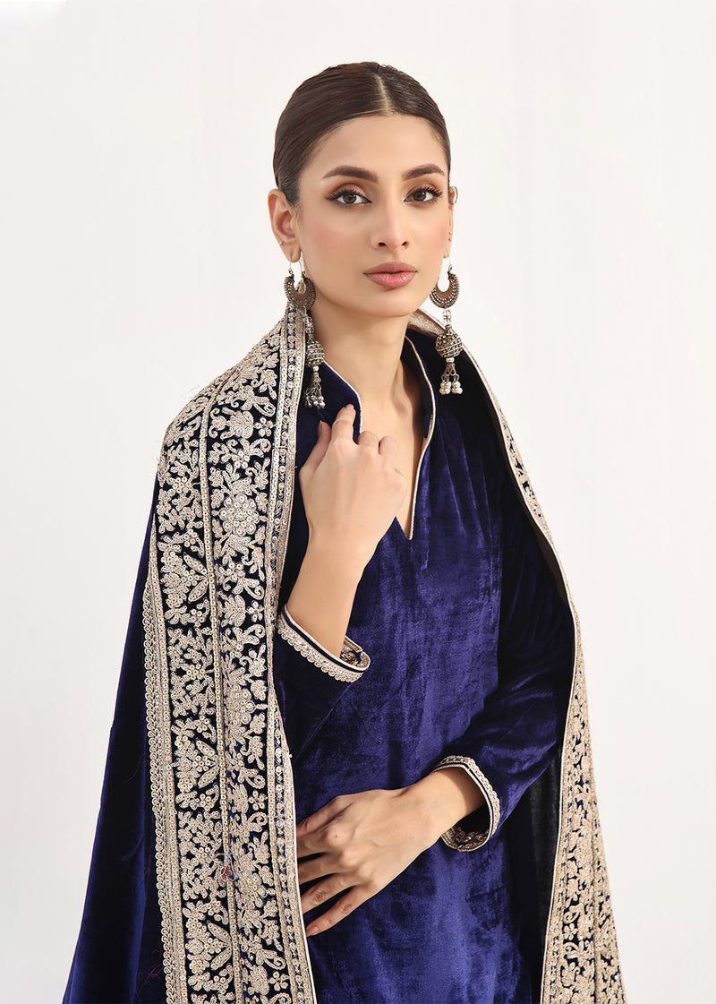 ZEHRA BLUE SHAWL - Jashan by Rizwan Beyg