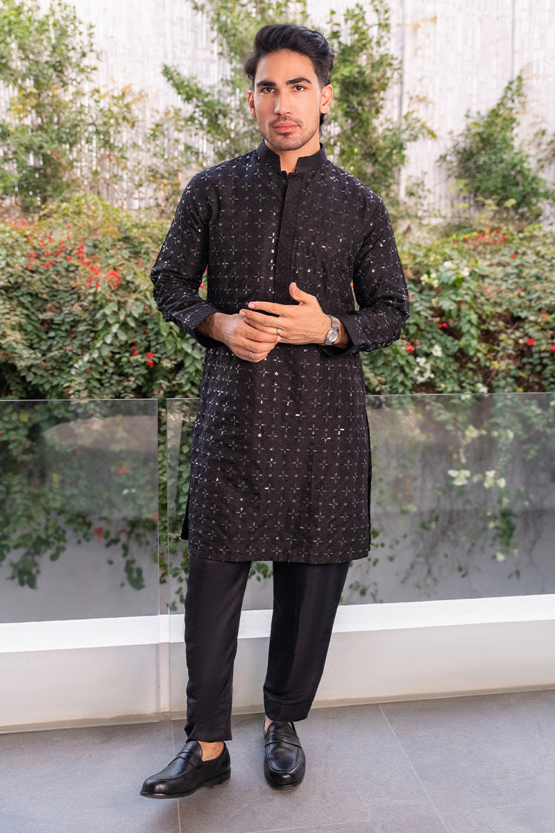 Embroidered Black Kurta - Celina by Chic ophicial