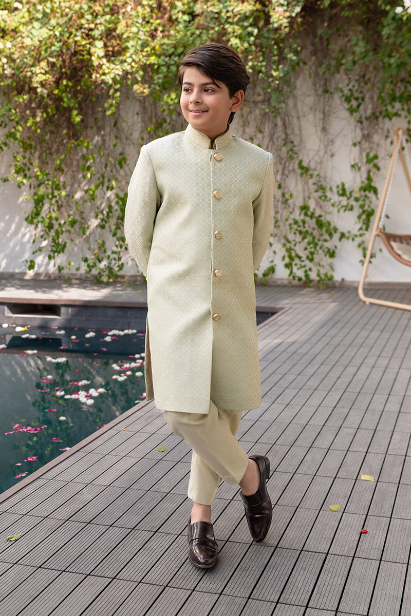 Lime Gold Sherwani kids - Celina by Chic ophicial