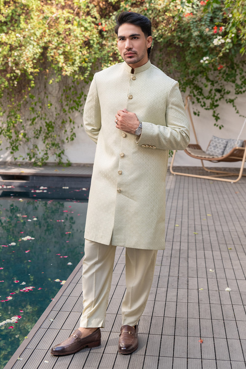 Lime Gold Sherwani - Celina by Chic ophicial