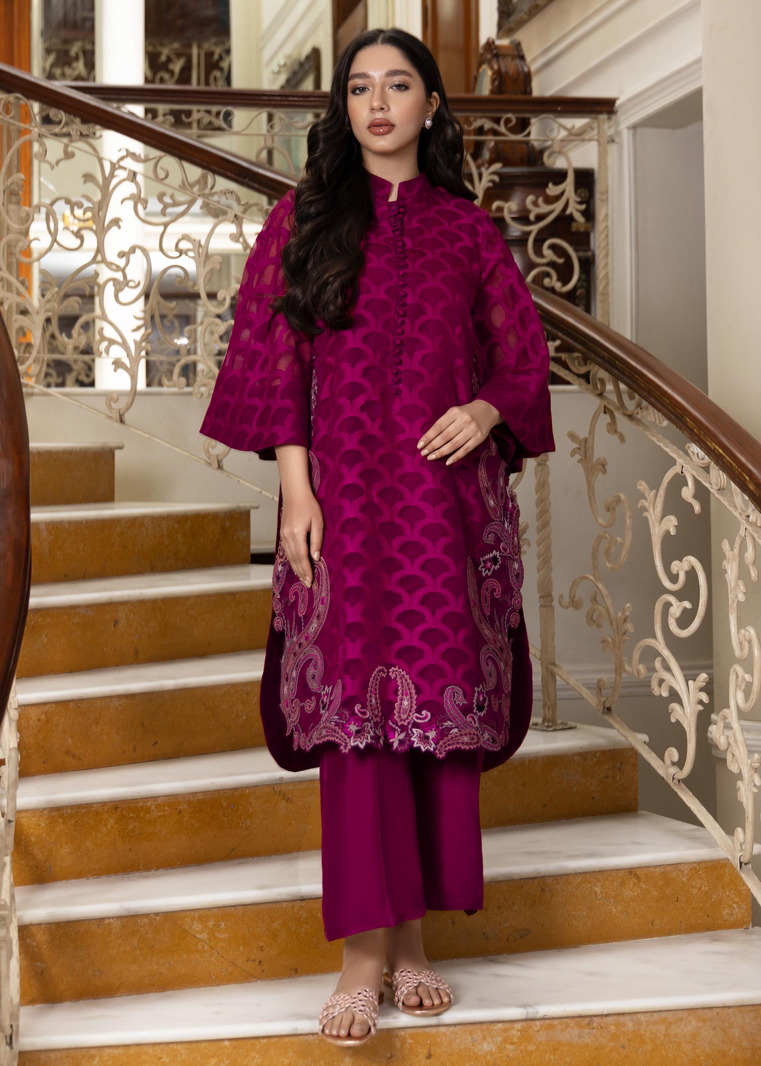 Aleena and Fareena - Paisley (Magenta)