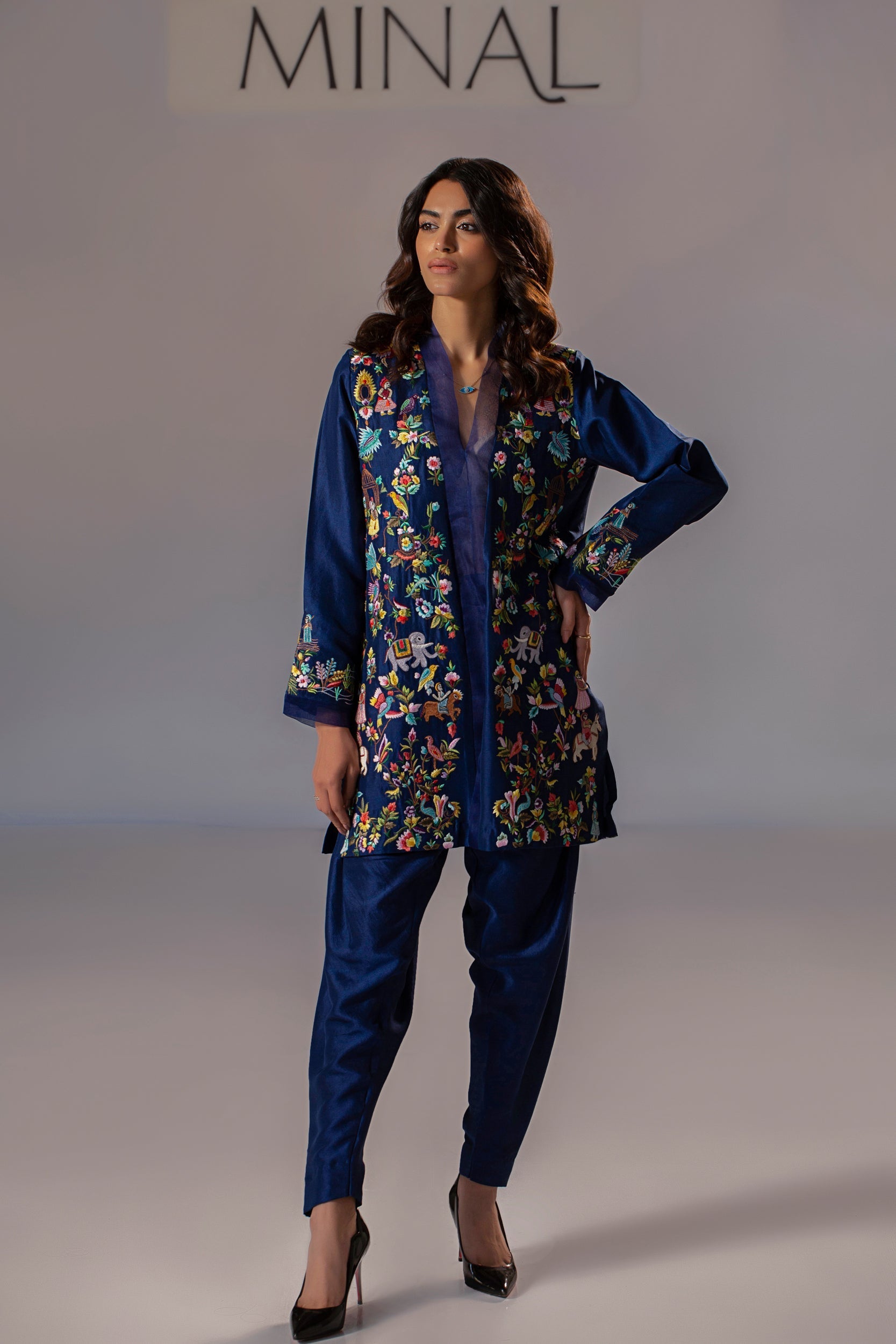Dynasty Jacket with Skinny Shalwar - Eid'24 by Shop Minal