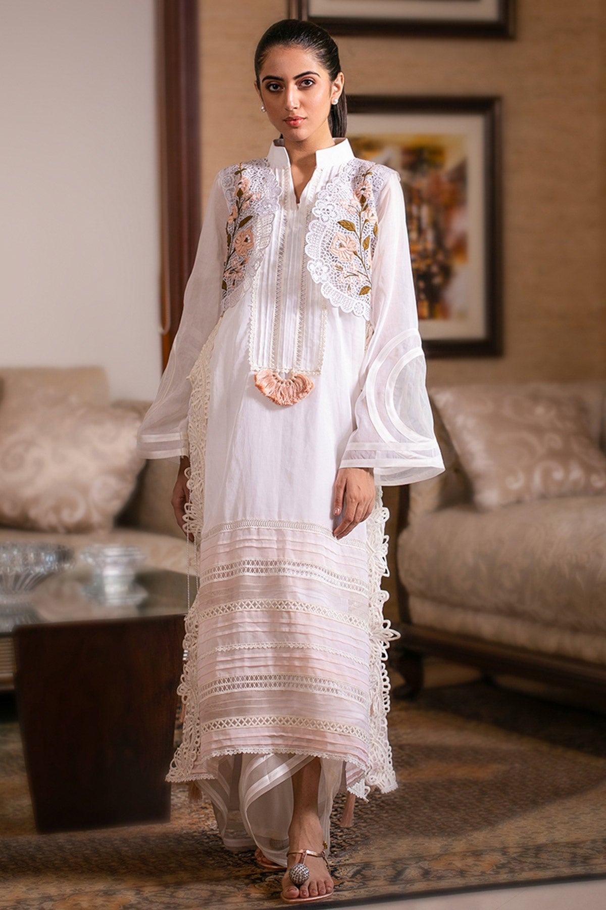 Ariana Kurta - Ombre peach - Aleena & Fareena