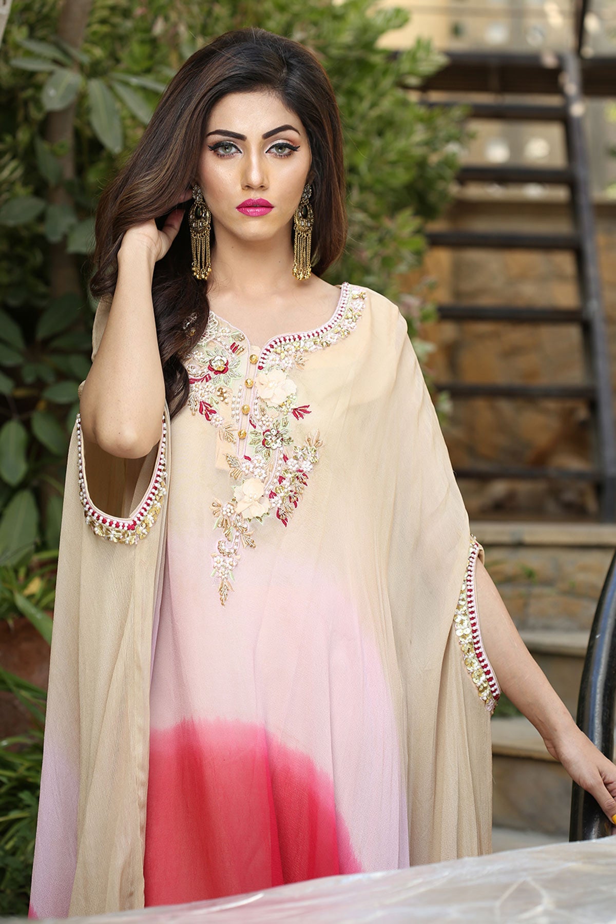 Color Block Cape Pink - Chic Ophicial