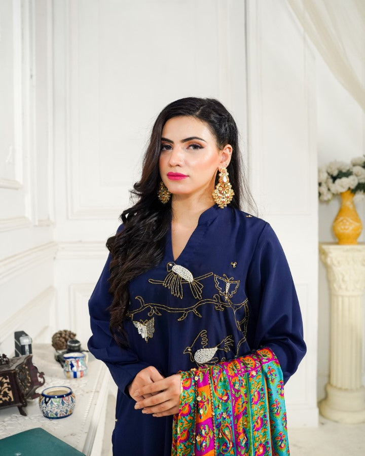 AF 333 Navy Birds Branches - Vanity by Ainee Faisal