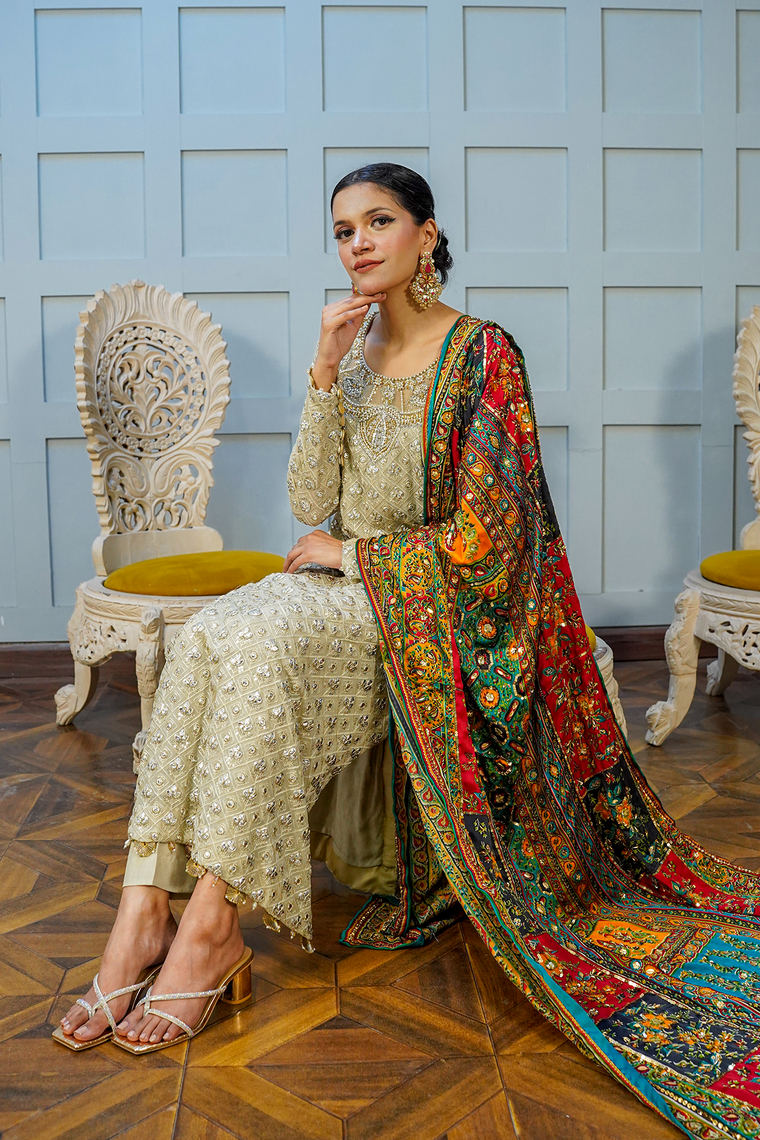 AF 362 Shamoz Multi Shawl - Vanity by Ainee Faisal