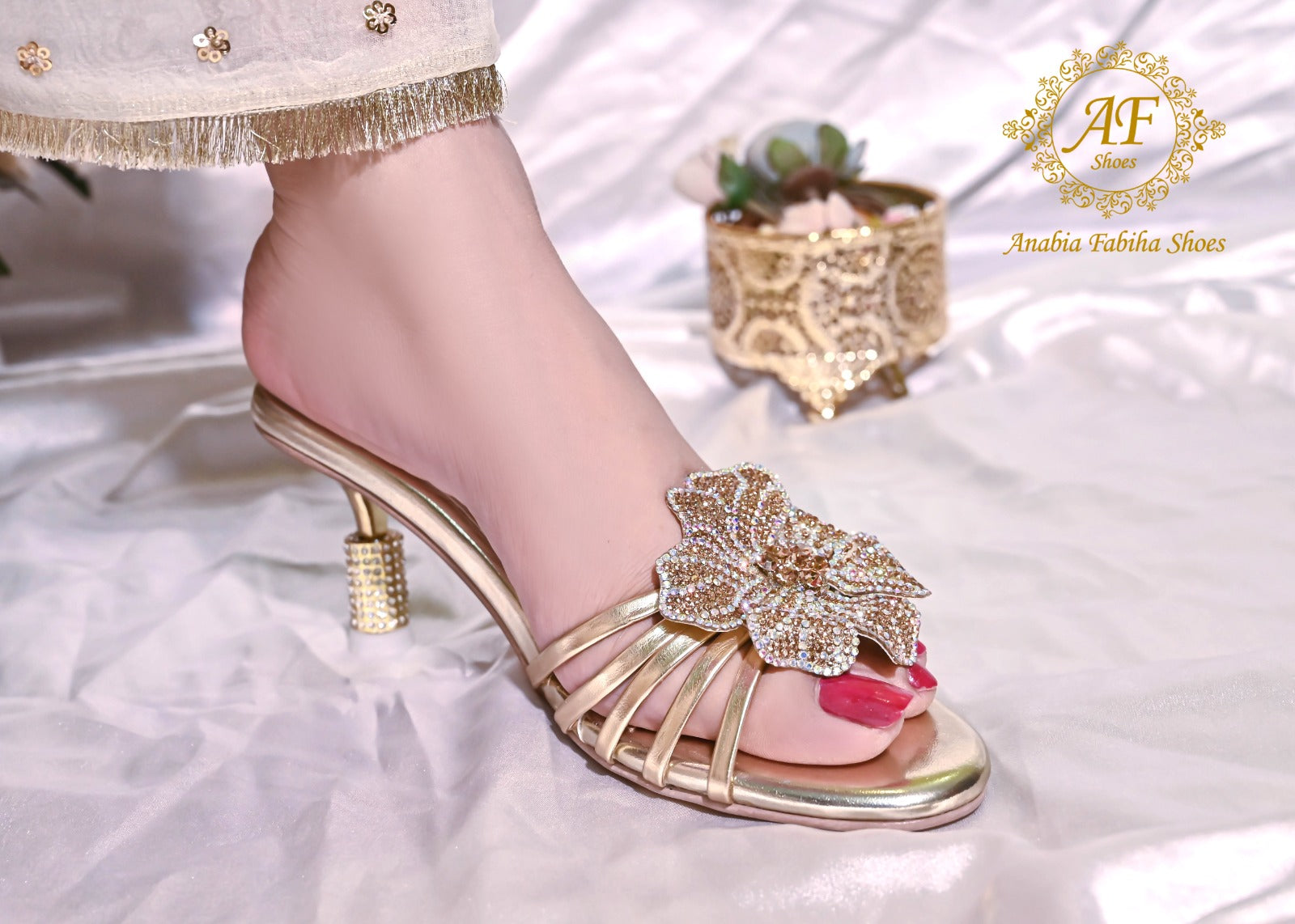 Jade Heels Gold - Sparkle by Anabia Fabiha