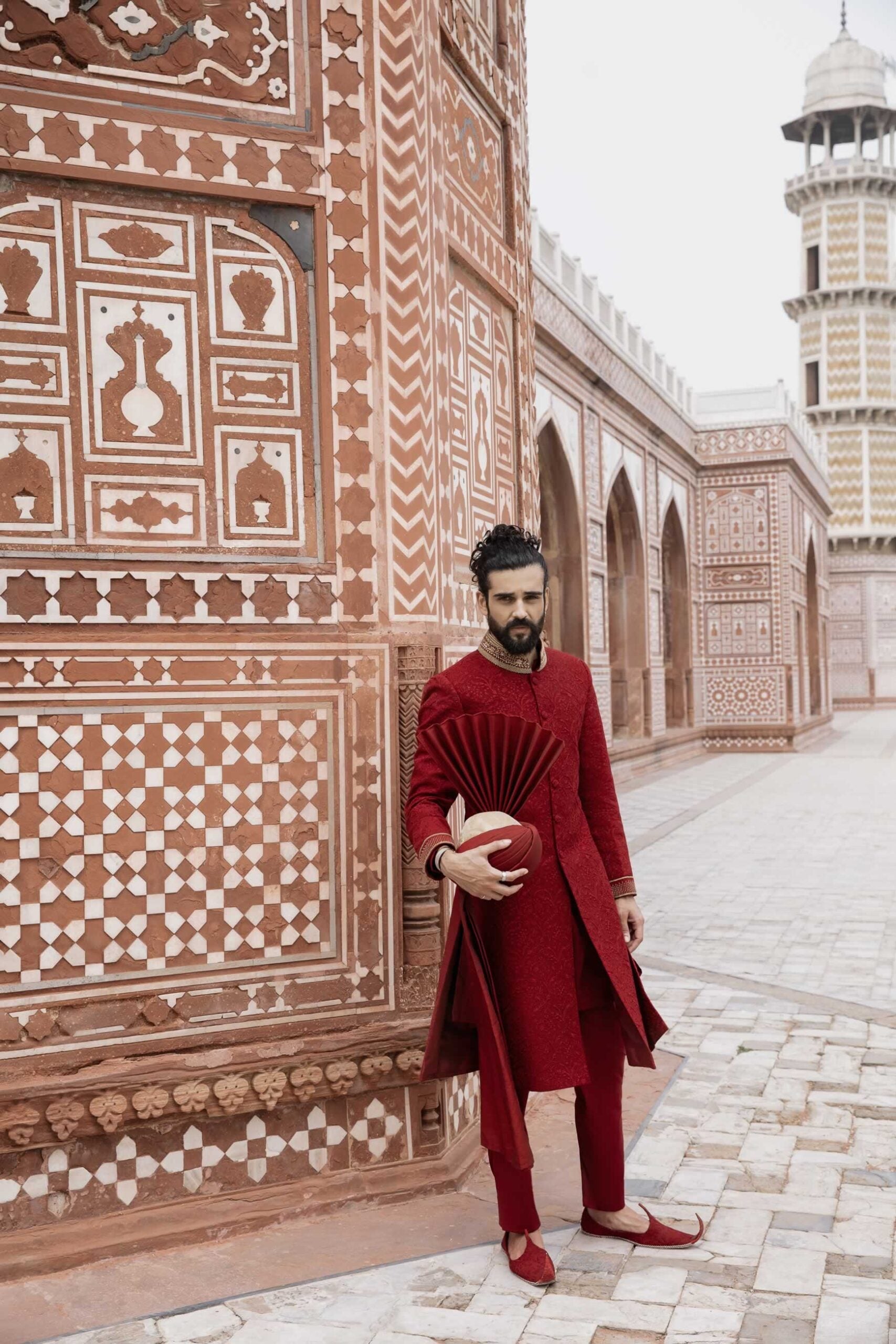 Palash (Sherwani)- Laal Bahaar by Lajwanti