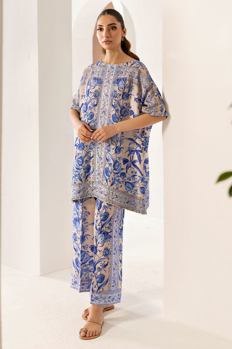 Oceanic Pearl - Lumiere Printed Silk by Rabia Zahur