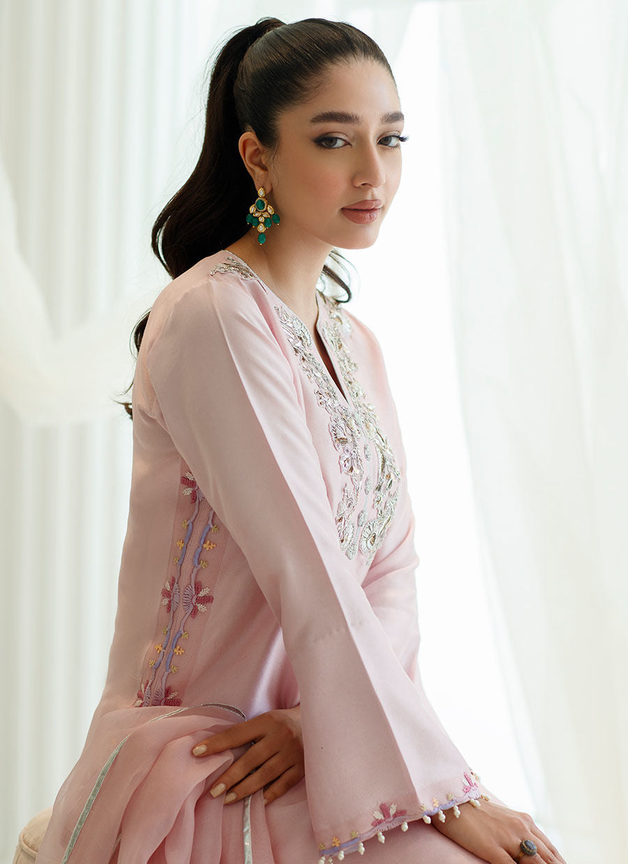 TEA ROSE FOIL SHIRT AND DUPATTA - Farah Talib Aziz