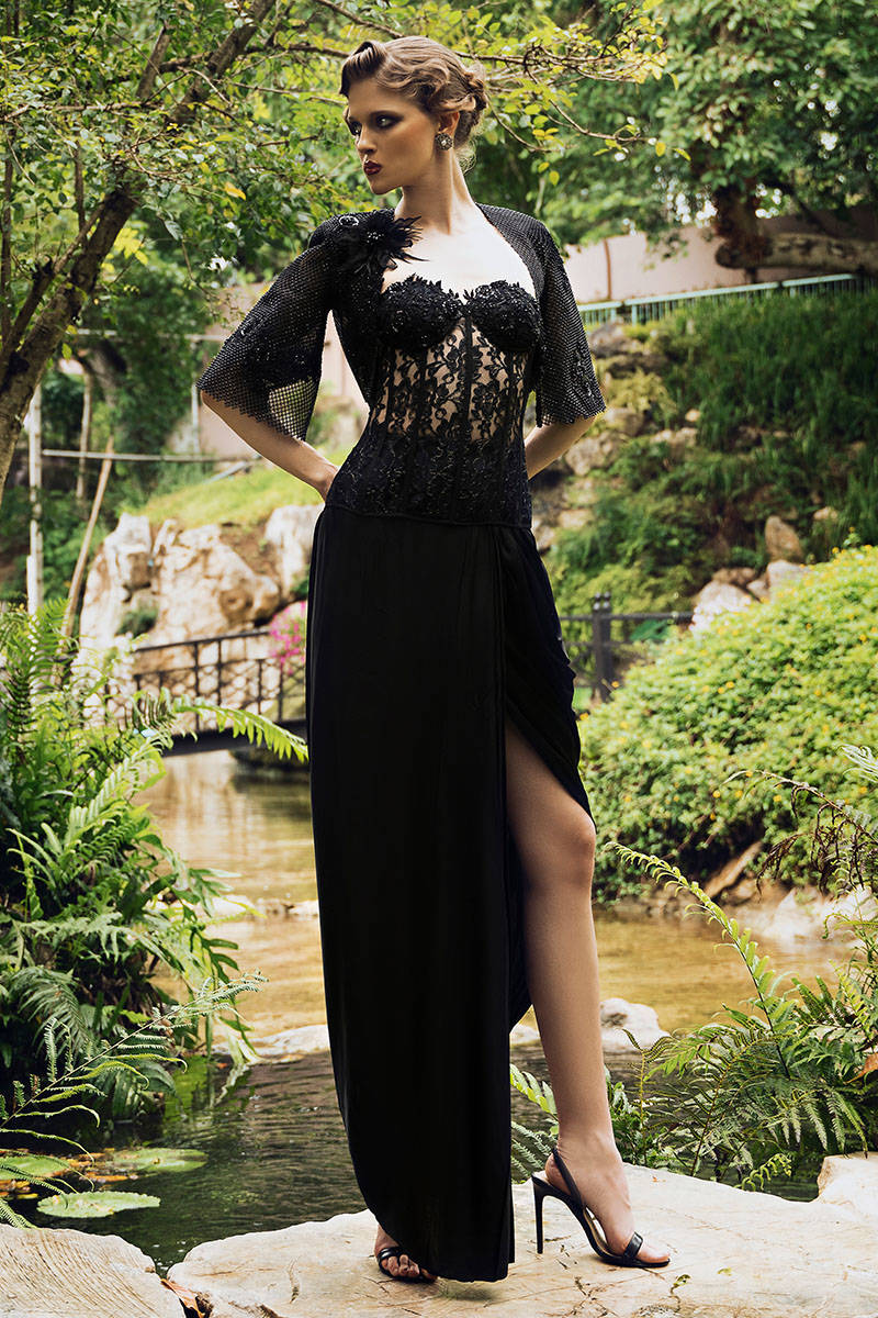 Black Sarong Rose - Demi Couture by ZAINAB SALMAN