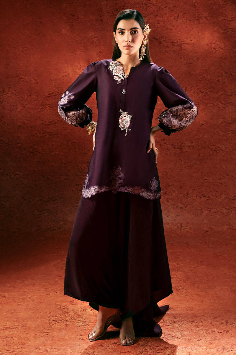 Plum Blossom - Crystique Silk Collection by ZAINAB SALMAN