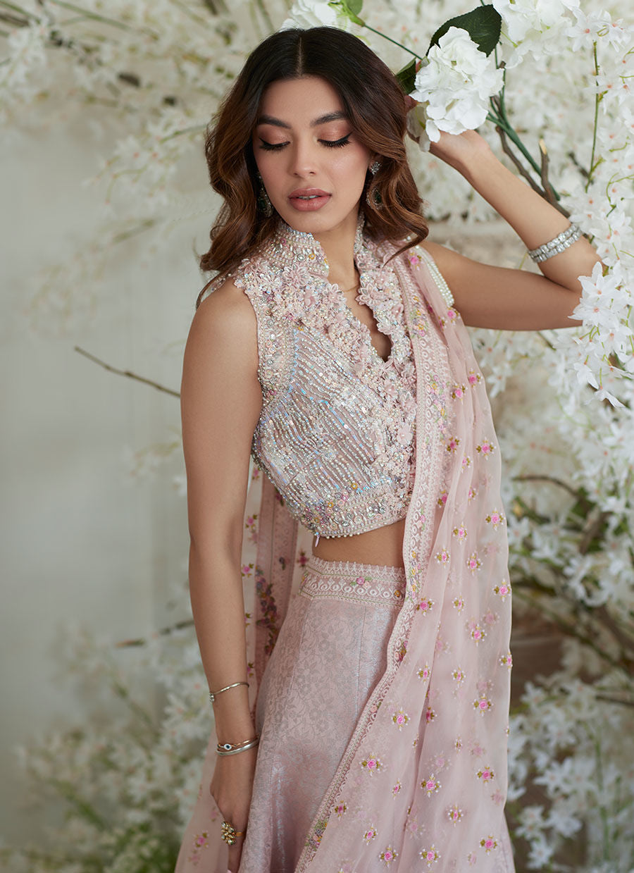 WINONA PINK LEHNGA SAREE - Zaza by Farah Talib Aziz