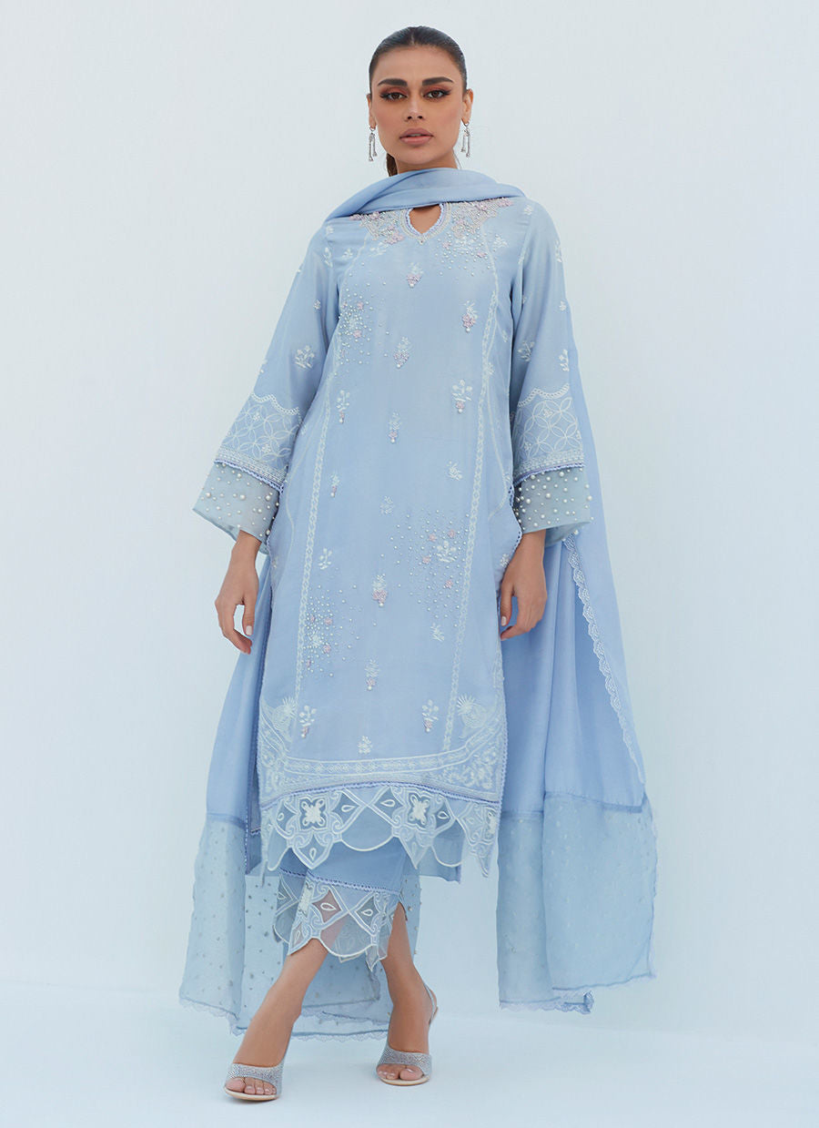 SHERYL PERIWINKLE SHIRT AND DUPATTA - Lea Spring by Farah Talib Aziz