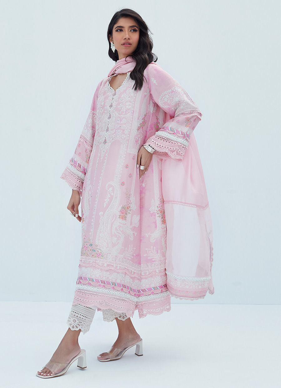 AERIN BLUSH SHIRT AND DUPATTA - Lea Spring by Farah Talib Aziz