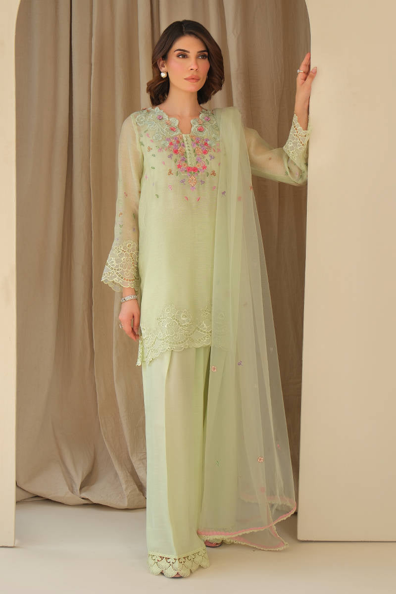 Mint June with Dupatta and Shalwar - June Bloom by Farida Hasan
